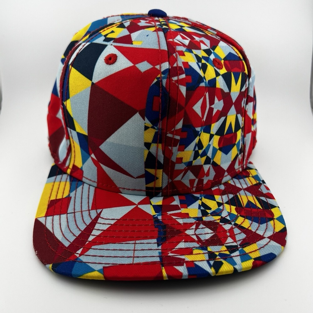 Crooks & Castles Colorful Geometric Snapback Hat All Over Print Adjustable Cap